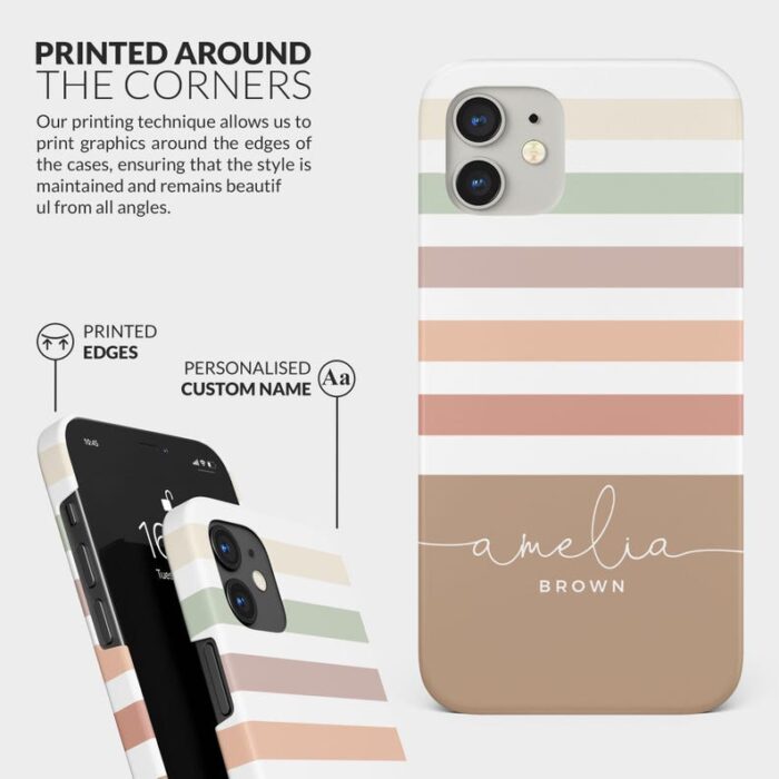 Striped Pastel Stripes Colourful Lines Custom Phone Case - Image 3