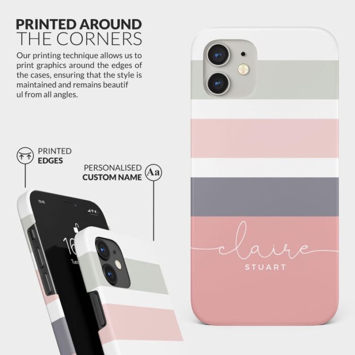 Striped Pastel Stripes Colourful Lines Custom Phone Case - Image 4